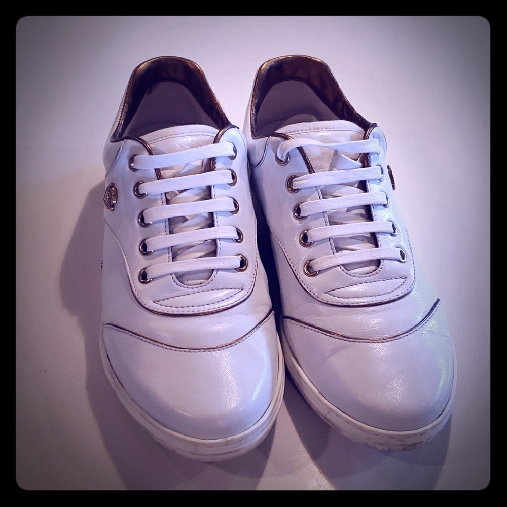 Gucci Nappa Moorea White/Gold Sneakers sz 36.5